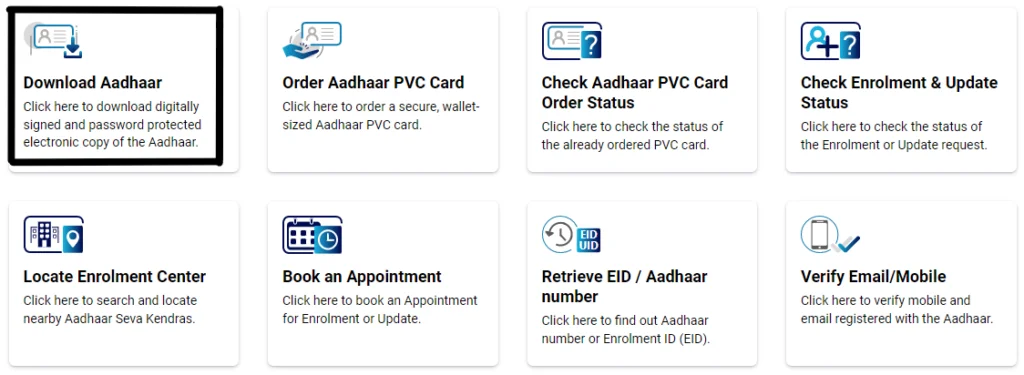 Aadhaar Card Download Procedure
