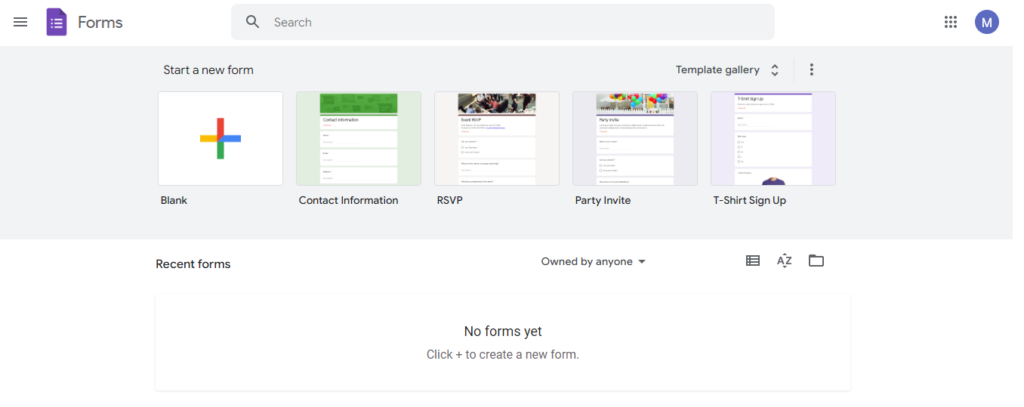 open google forms